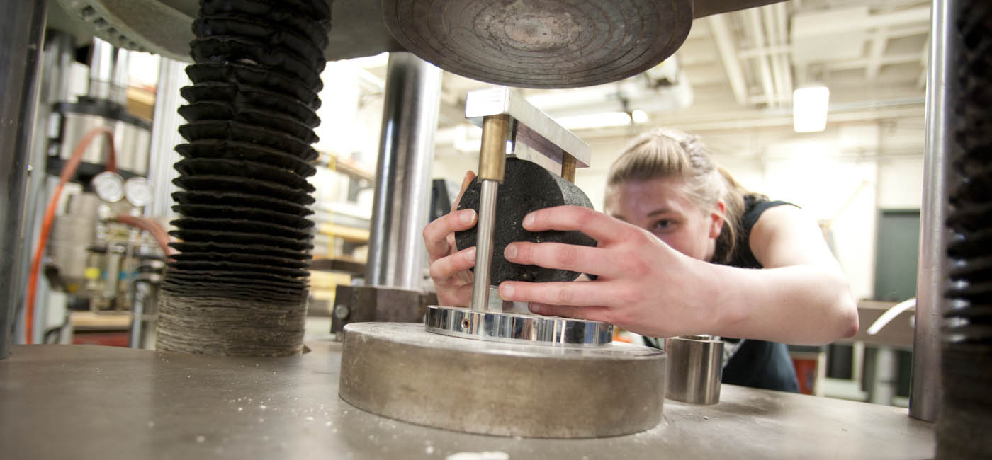 Civil Engineering Student working on a project