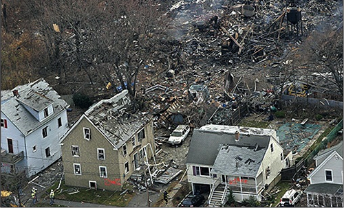Explosion in Danvers, MA in 2006 that devastated an entire neighborhood