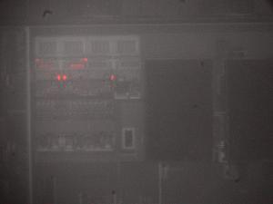 Image of a computer chip as seen by the microscope