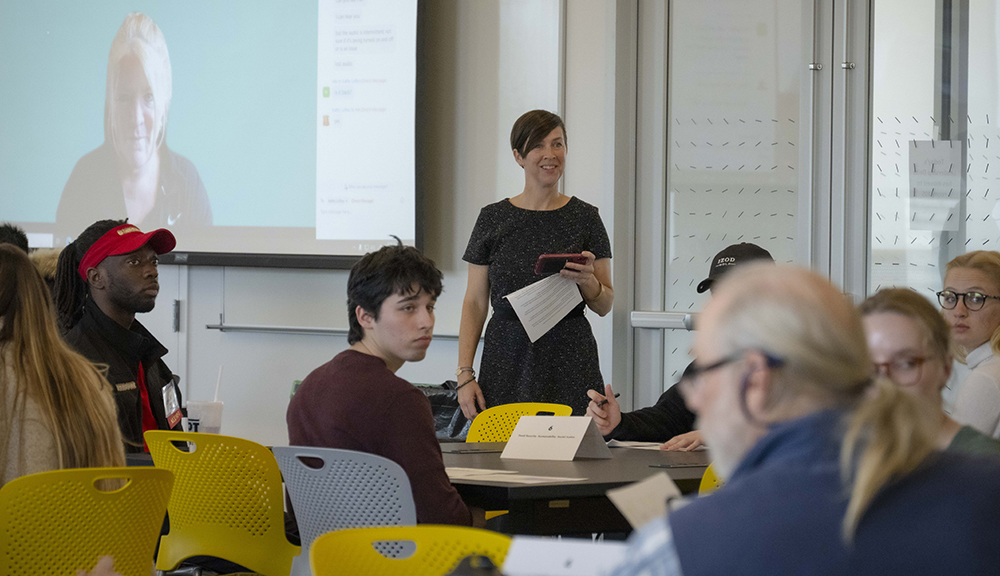 Associate Professor of Teaching Lisa Stoddard speaks to attendees
