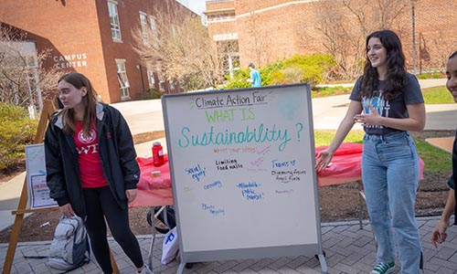 WPI students climate action fair