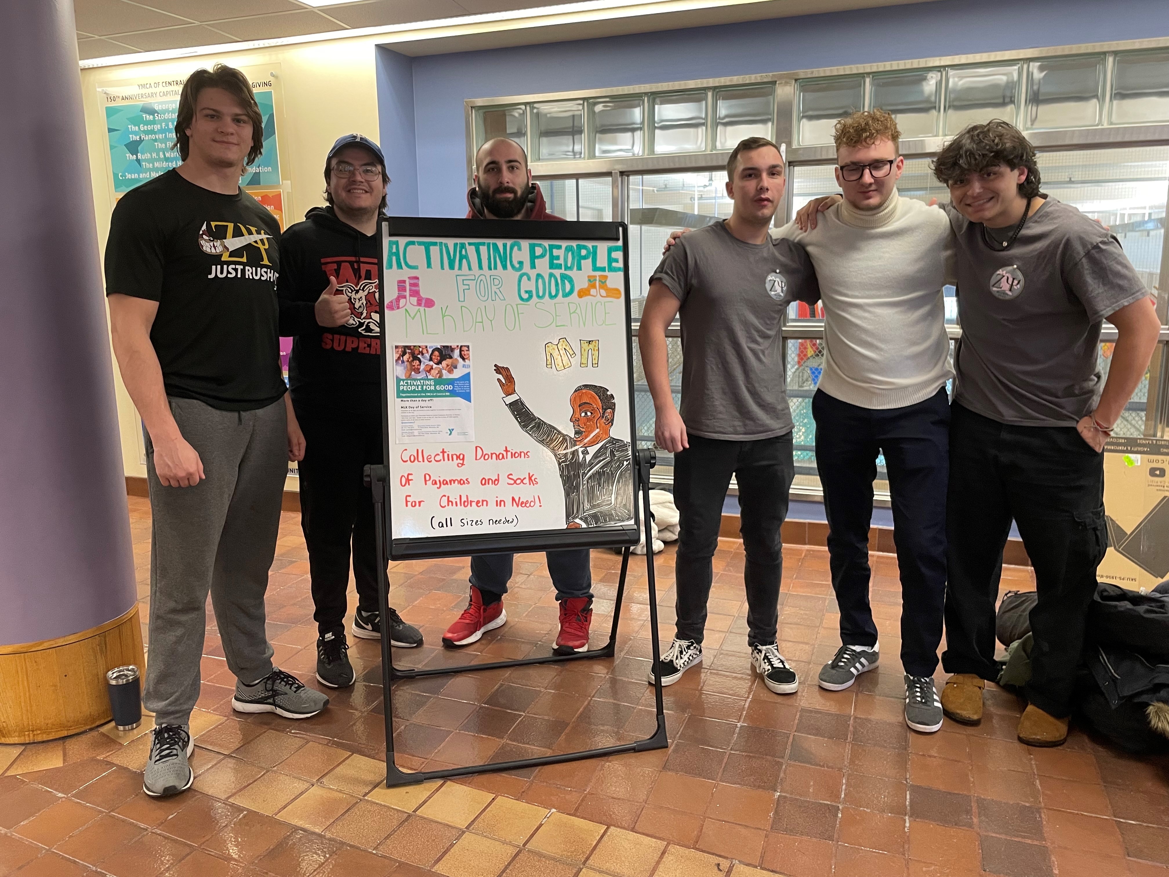 Zeta Psi Members at YMCA for MLK Day Service