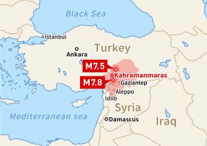 map of Kahramanmaraş region