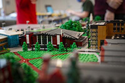 A photo of part of WPI’s LEGO campus.