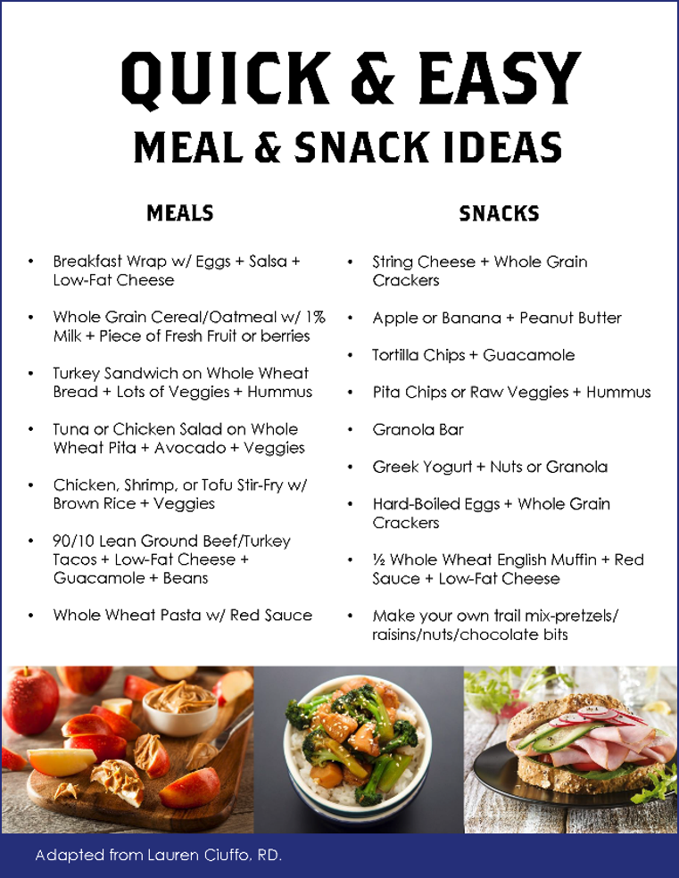 Quick and Easy Meals and Snacks