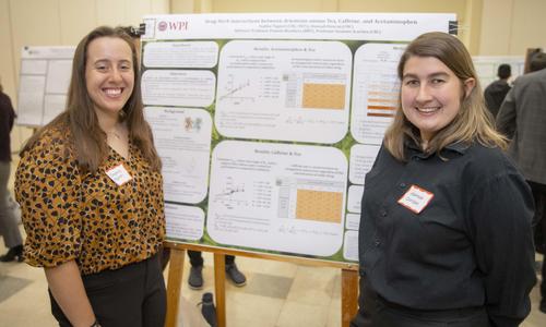 Biochemistry majors with their research poster