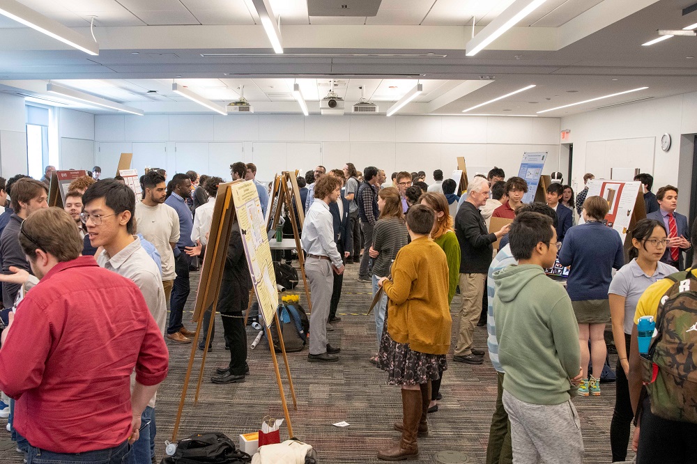 Student poster session at WPI Innovation Center