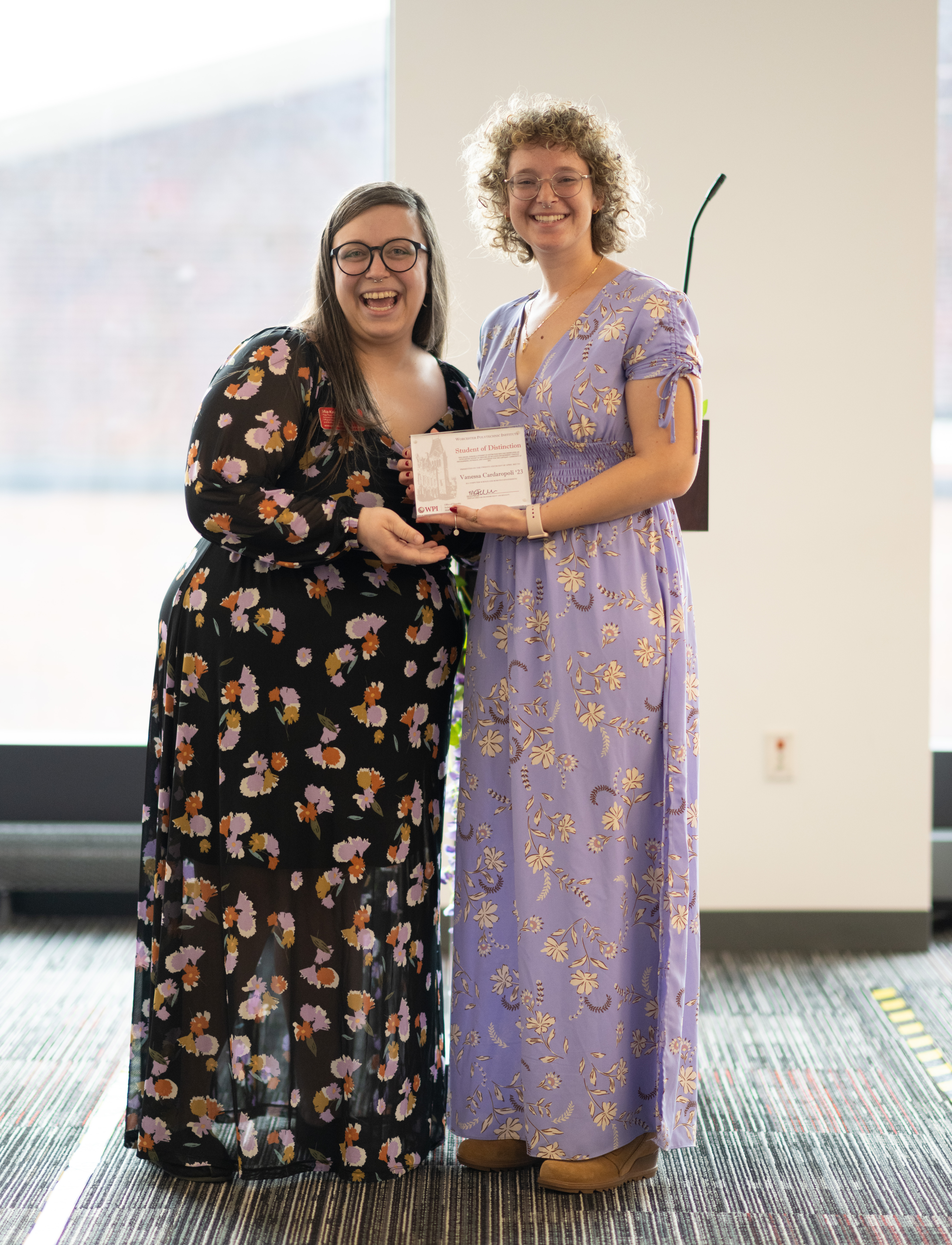 Vanessa Cardaropoli ’23 (Student of Distinction Award winner) and Mia-Kay Fuller, Assistant Director for Gender Equity and Sexuality