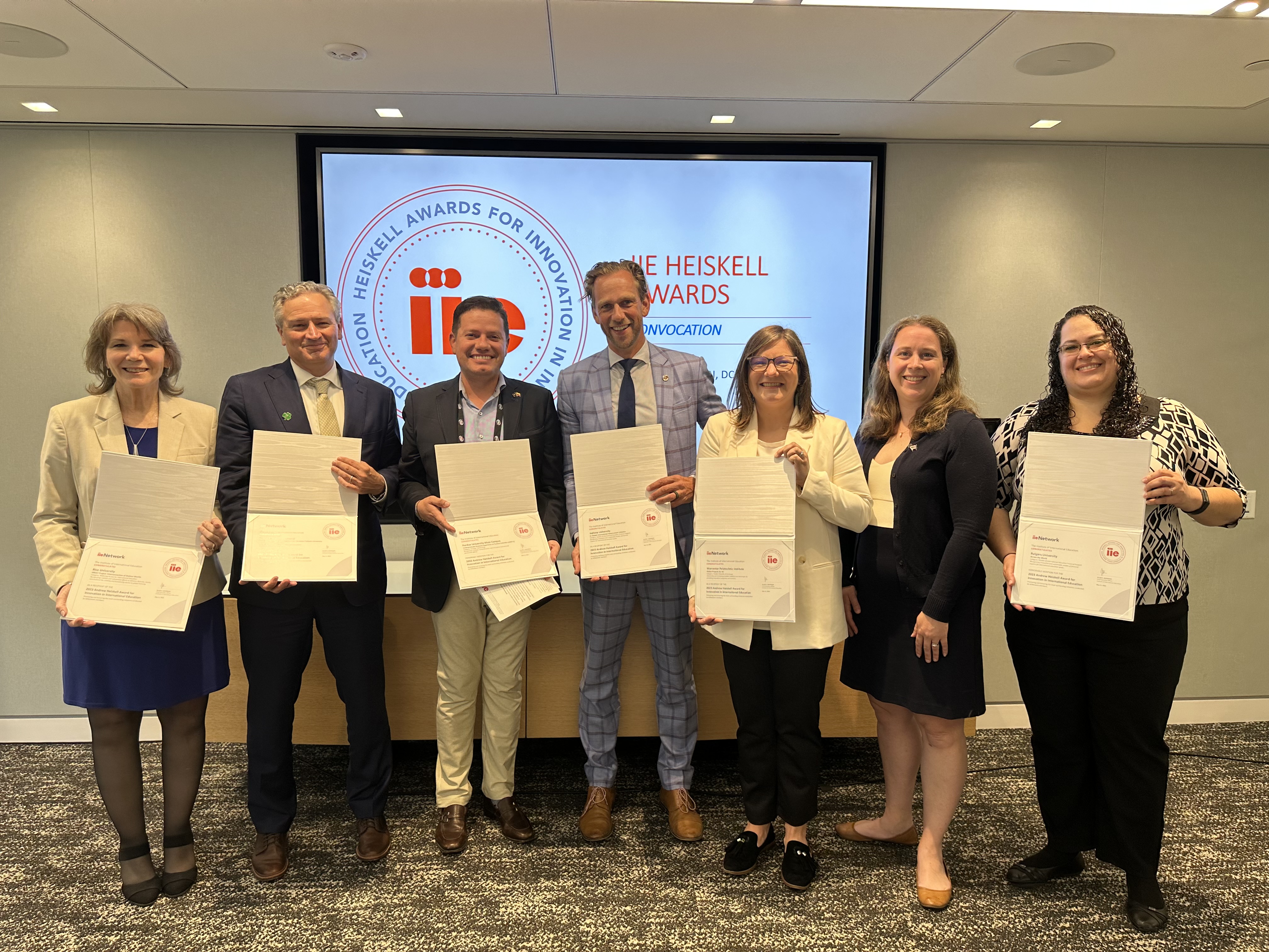 WPI Receives 2023 IIE Heiskell Award