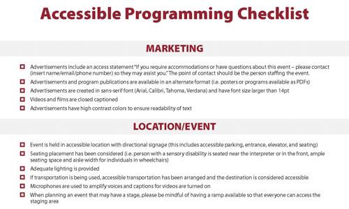 Accessible Programming Checklist