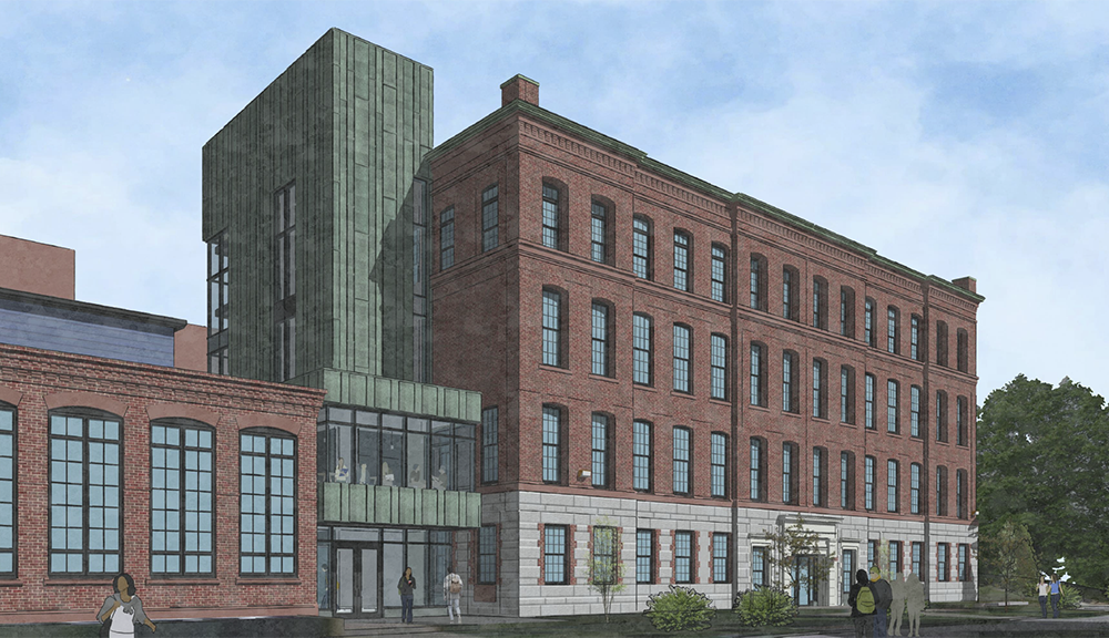 Rendering of renovated Stratton Hall exterior