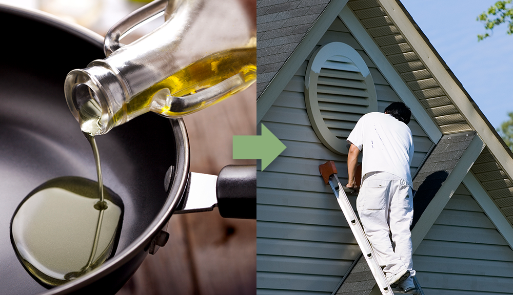 Illustration of cooking oil and paint