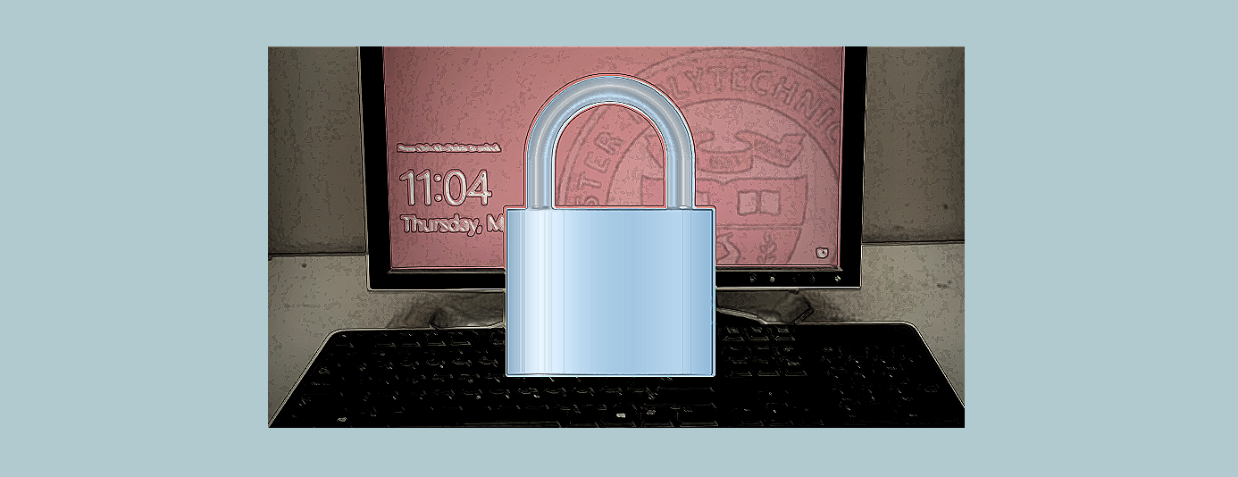 WPI Computer screen with lock