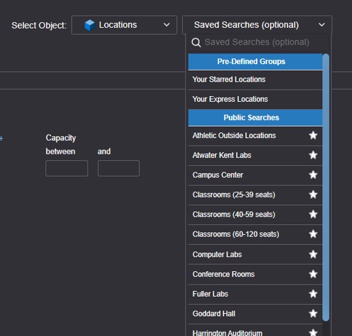 Location Pre-Defined Searches