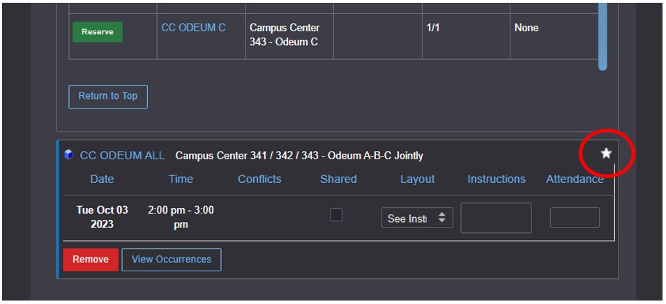 Location Star from Event Form