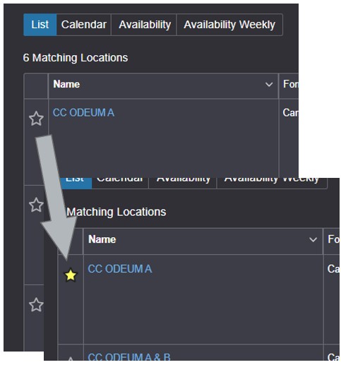 Location Star from Search