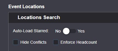Location Auto-Load Star Toggle in Event Form