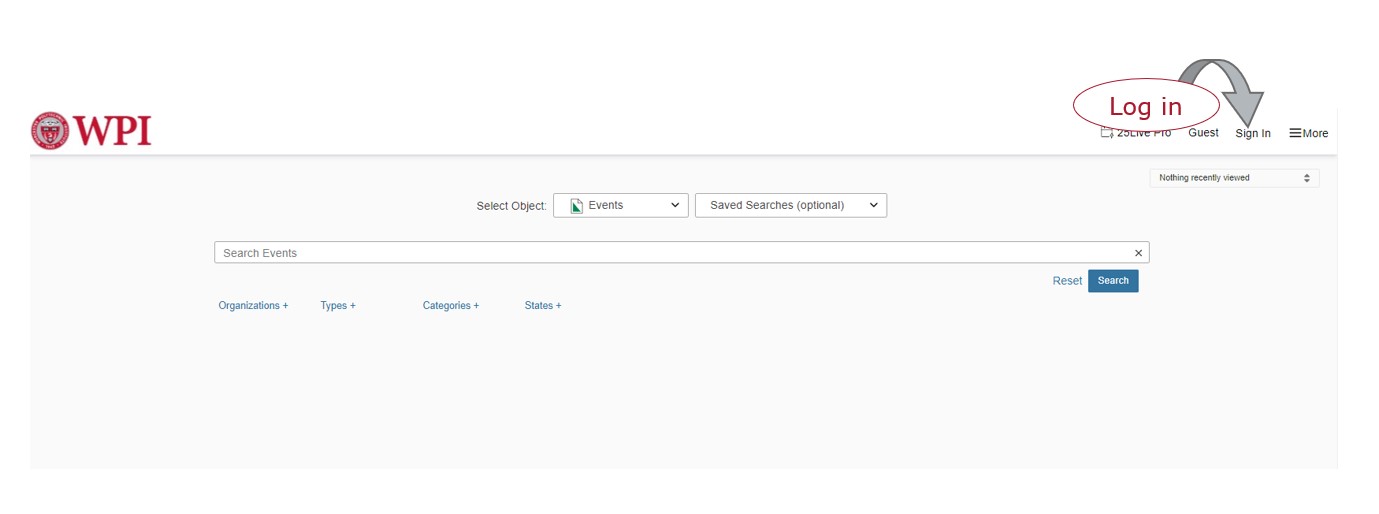 Log In Screen