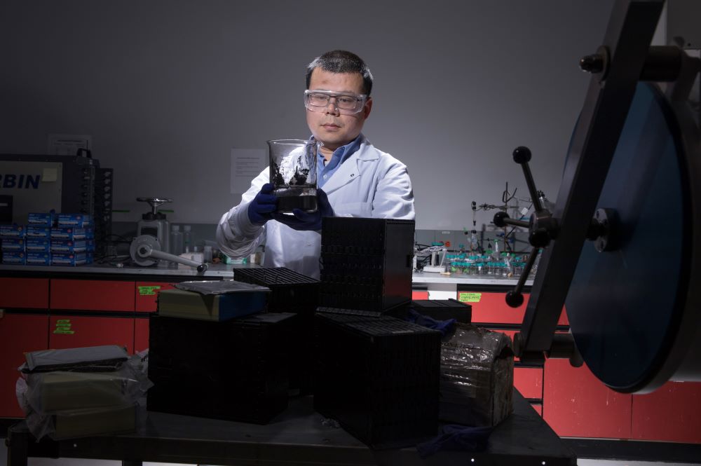 Yan Wang in research lab