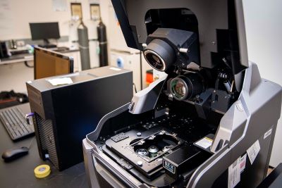 a large black microscope