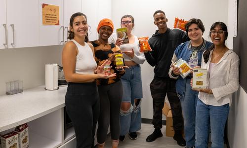 DoughClub student leaders at the food pantry