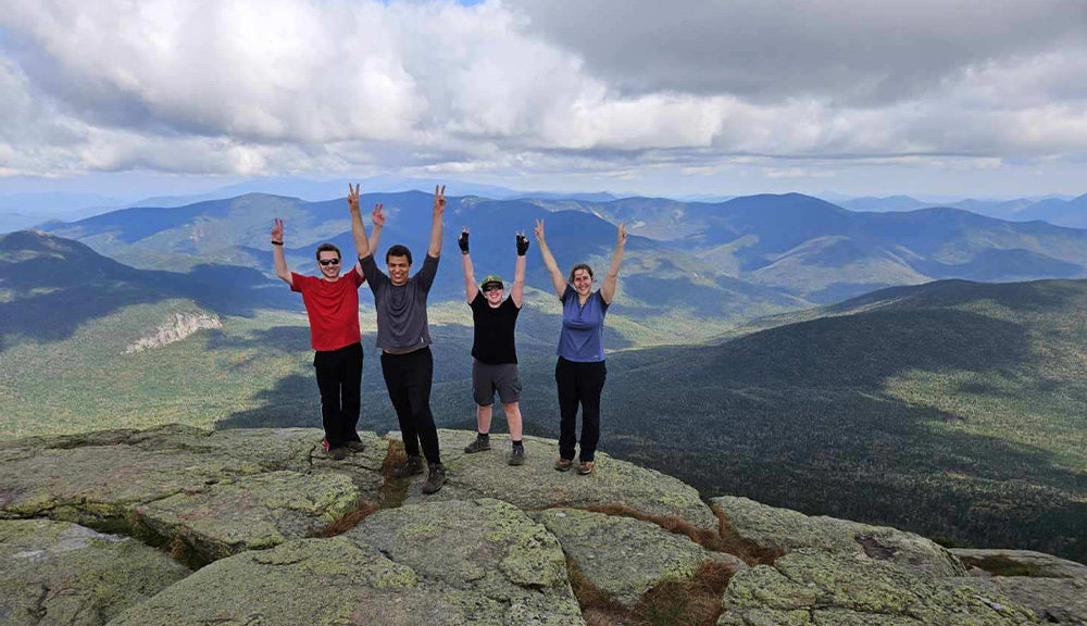 students at Franconia Ridge