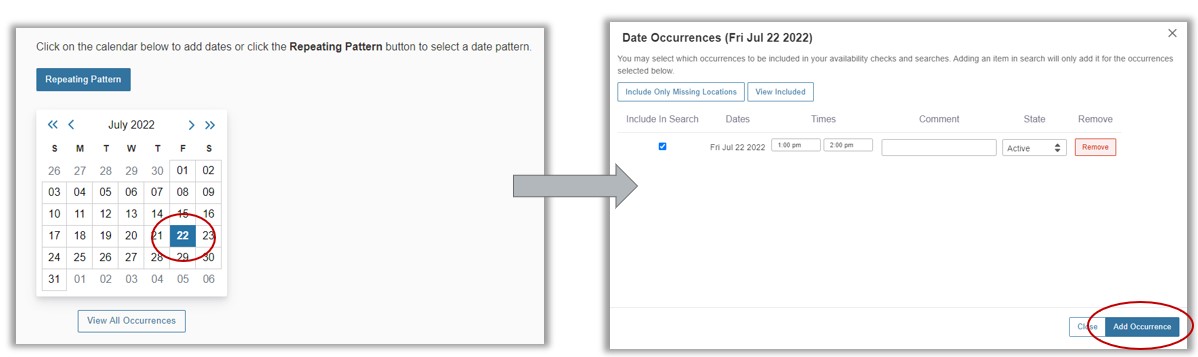 25Live Event Form Same-day Multiple Occurrence