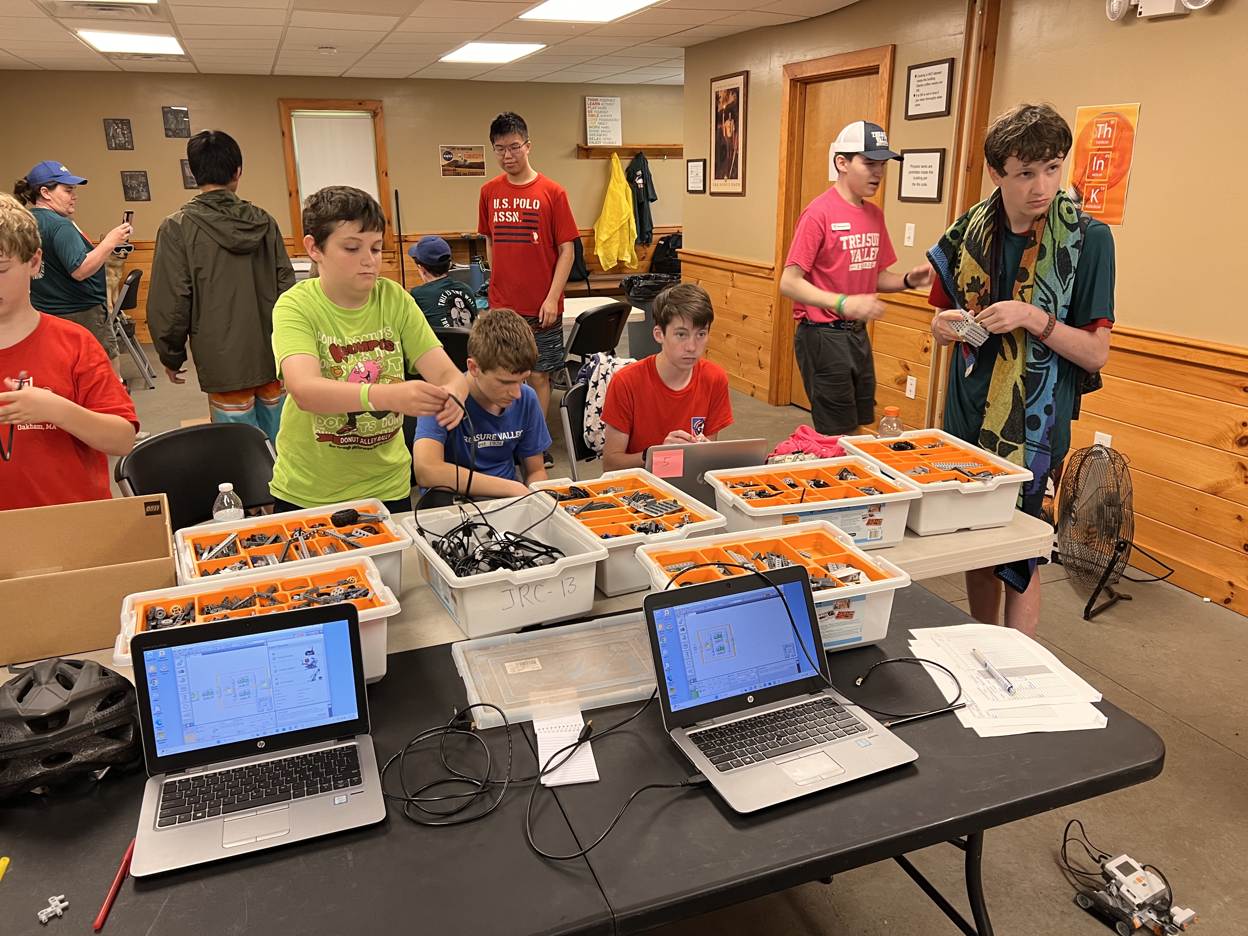scouts working together on robots