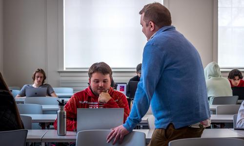 Instructor and students in a classroom