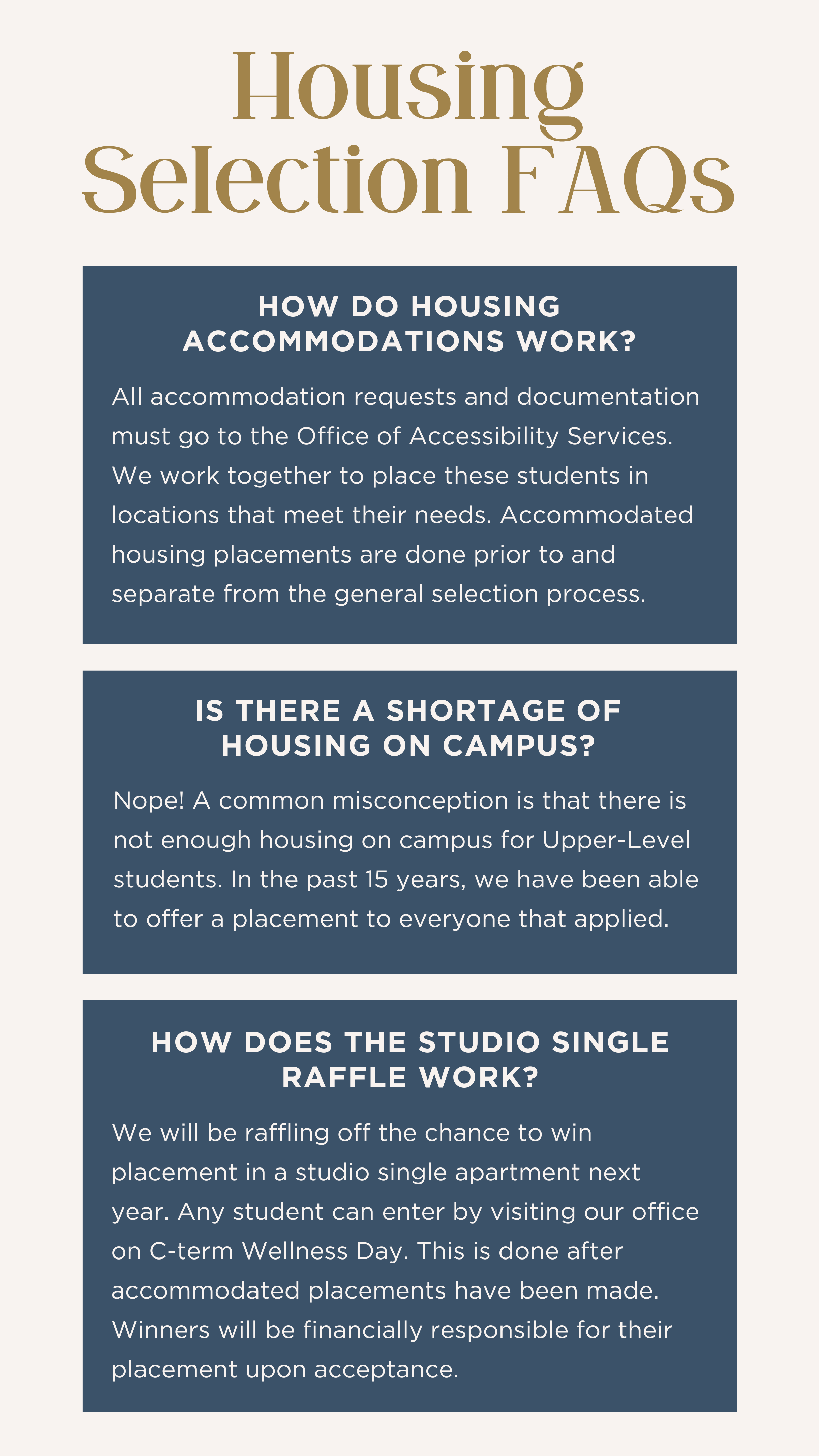 Housing Selection FAQs