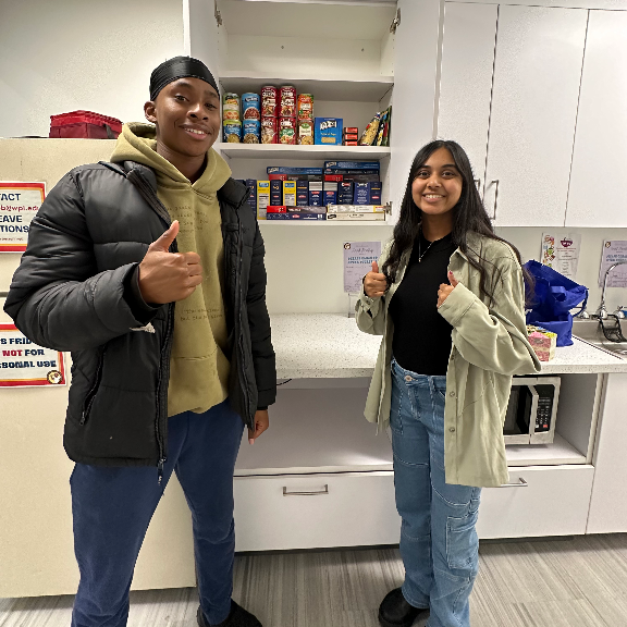 Stocking the food pantry