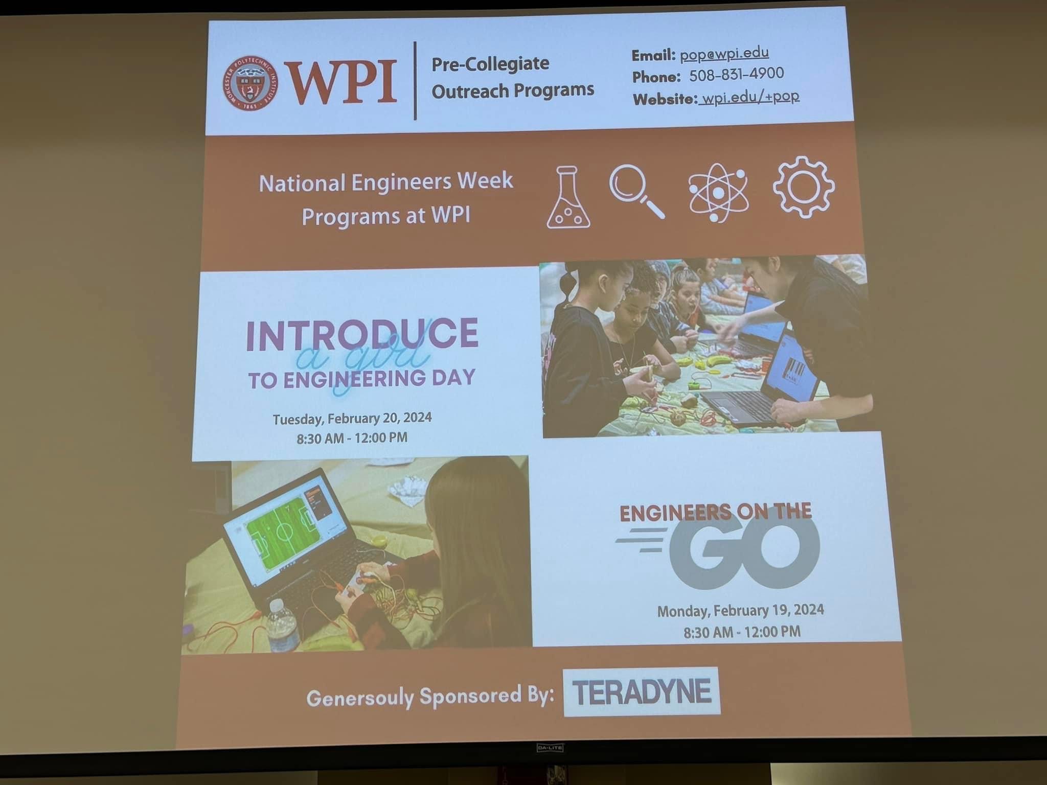 power point slide displaying event and sponsor information