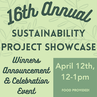 Poster for 16th Annual Sustainability Project Showcase