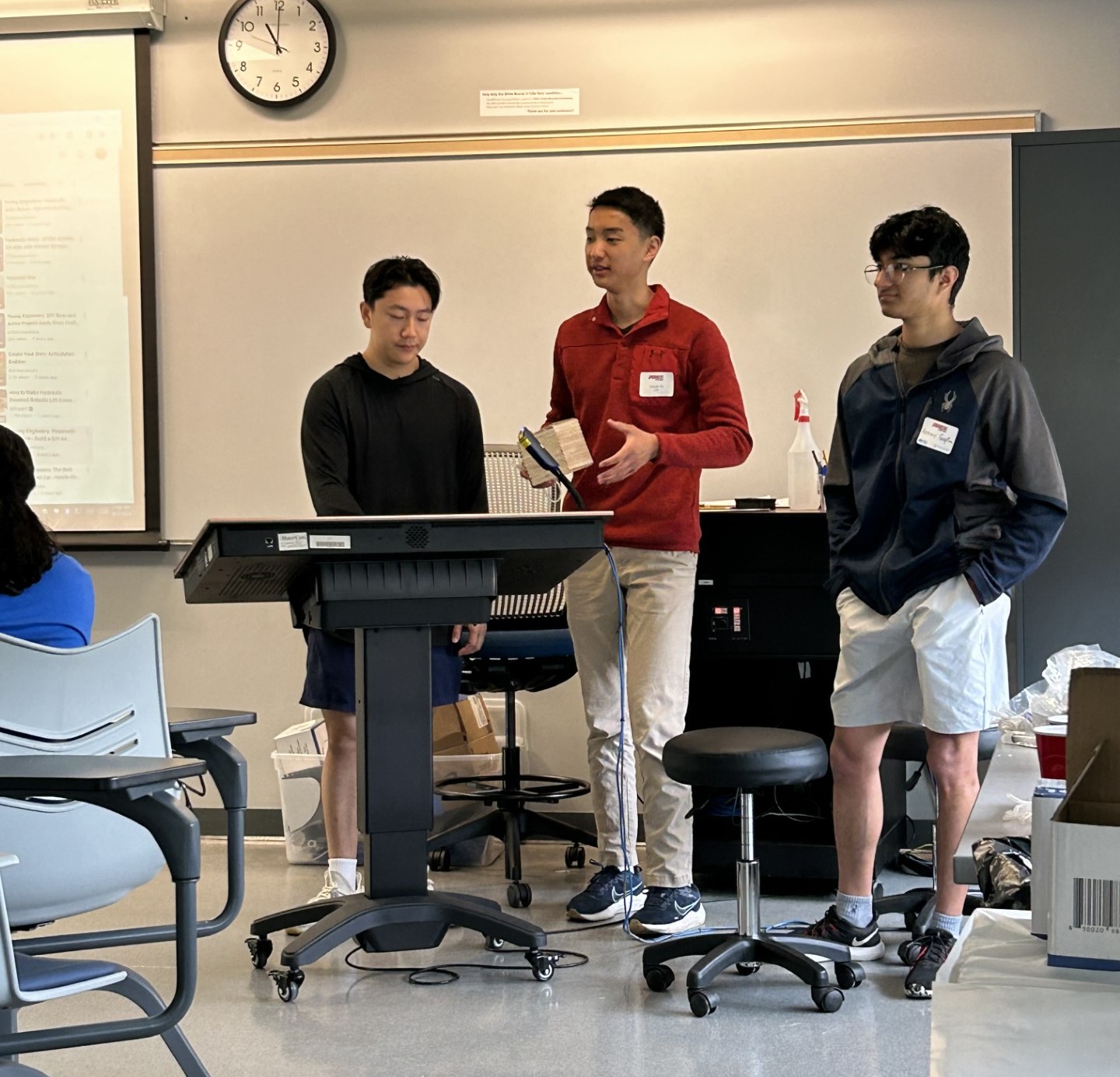 Mass Academy Students engaged students in building their own hydraulic boxes