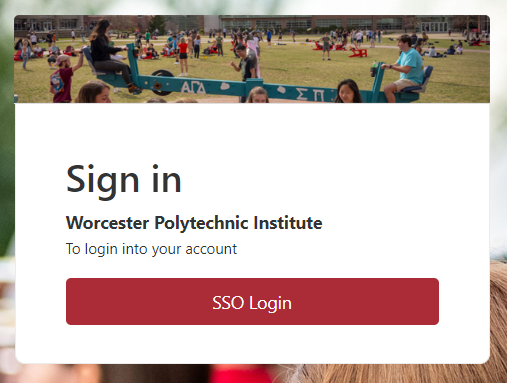 Screenshot of MyWPI SSO login page