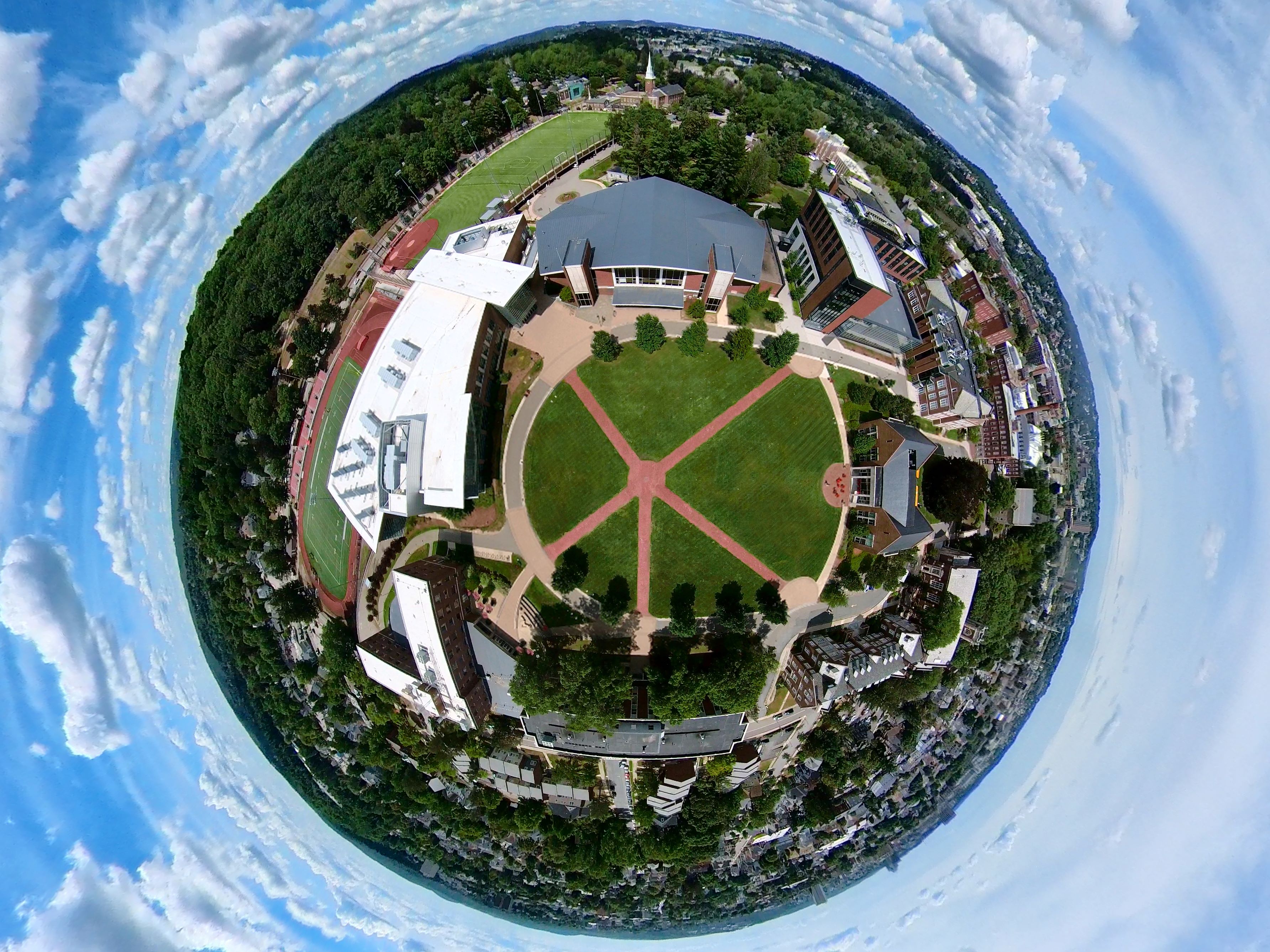 Aerial view of WPI campus