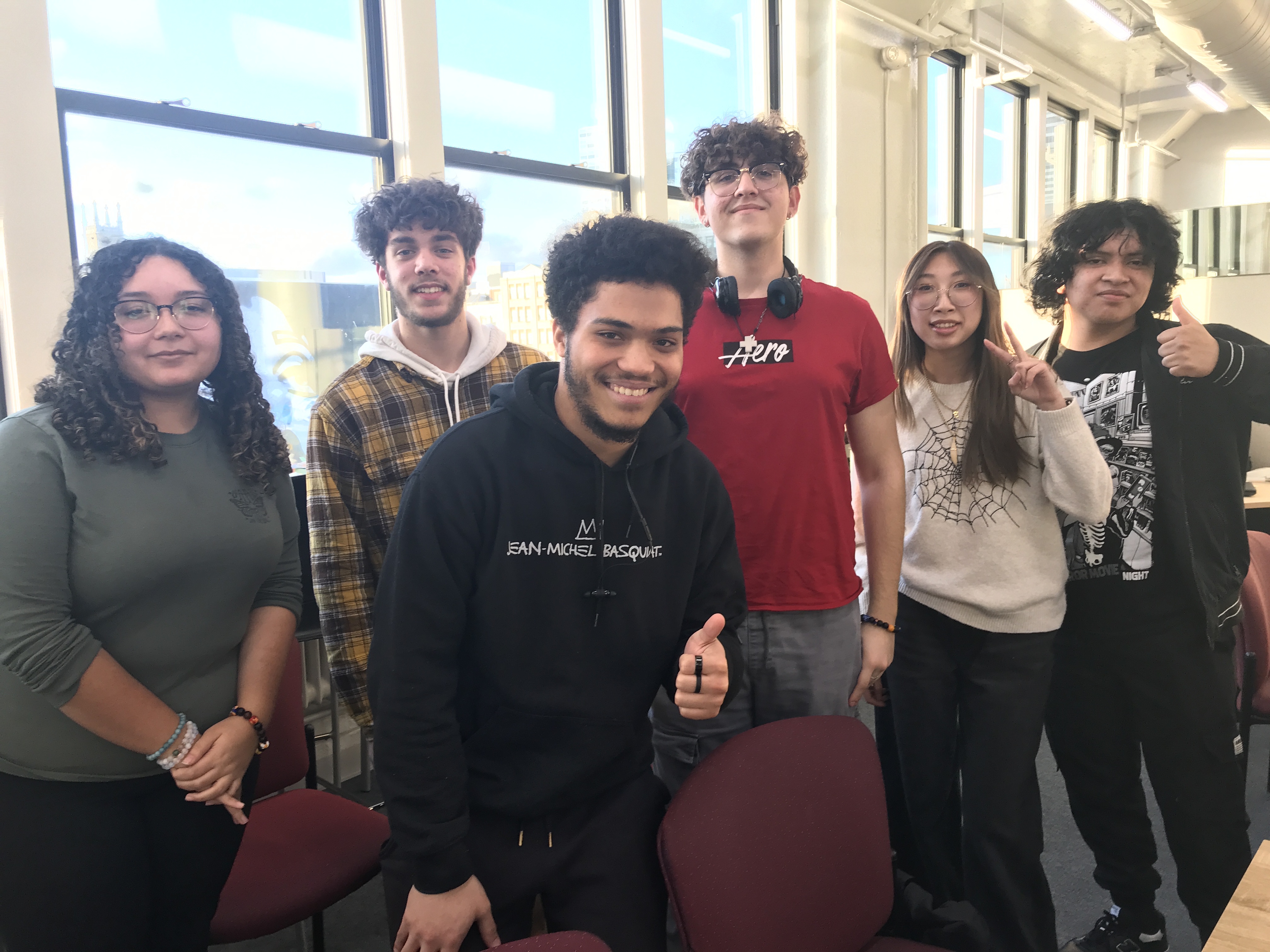 Teacher Prep student, Michael Nixdorf, with group high school students that learned physics together weekly at SEACMA for EDU 2200.