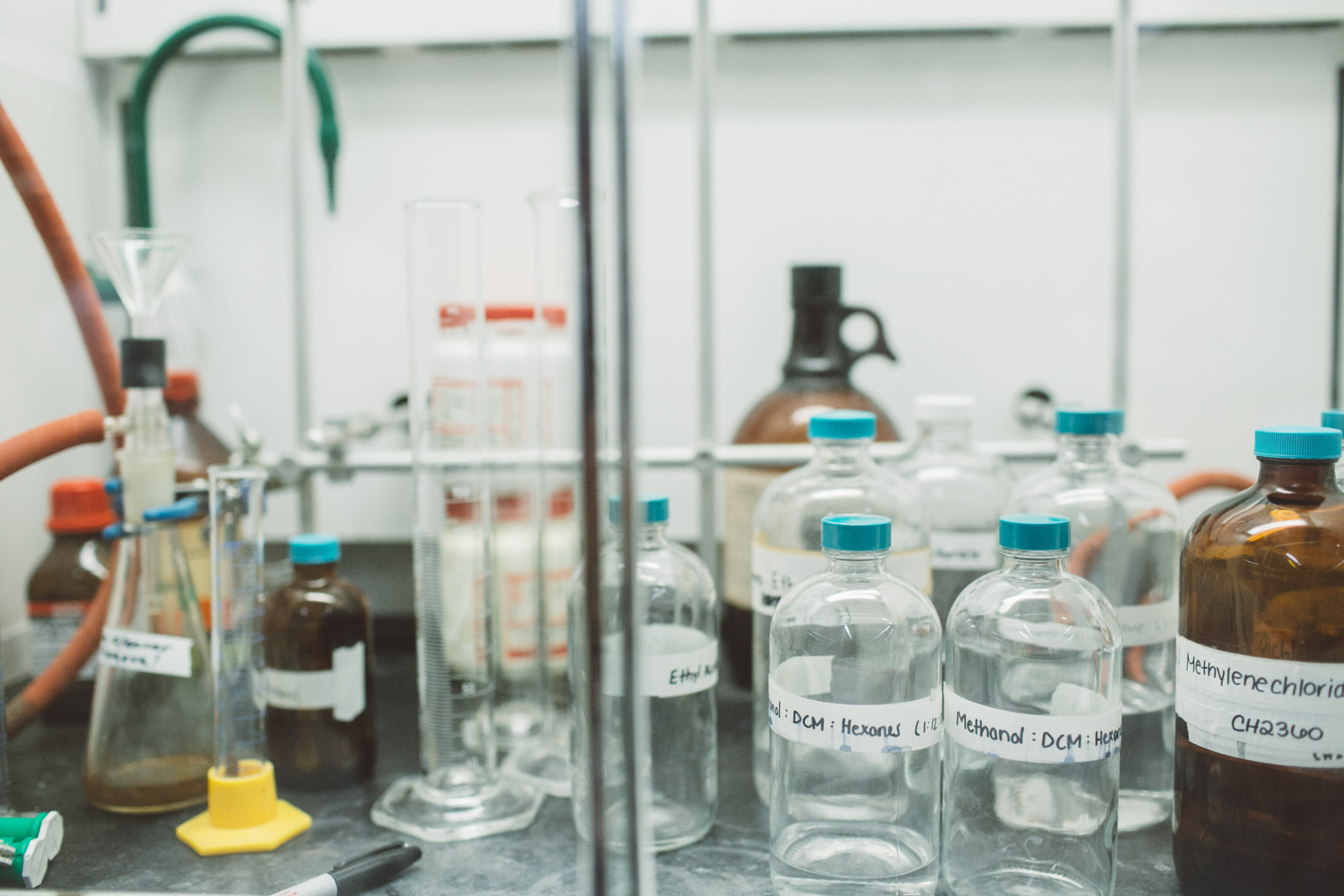 bottled chemicals