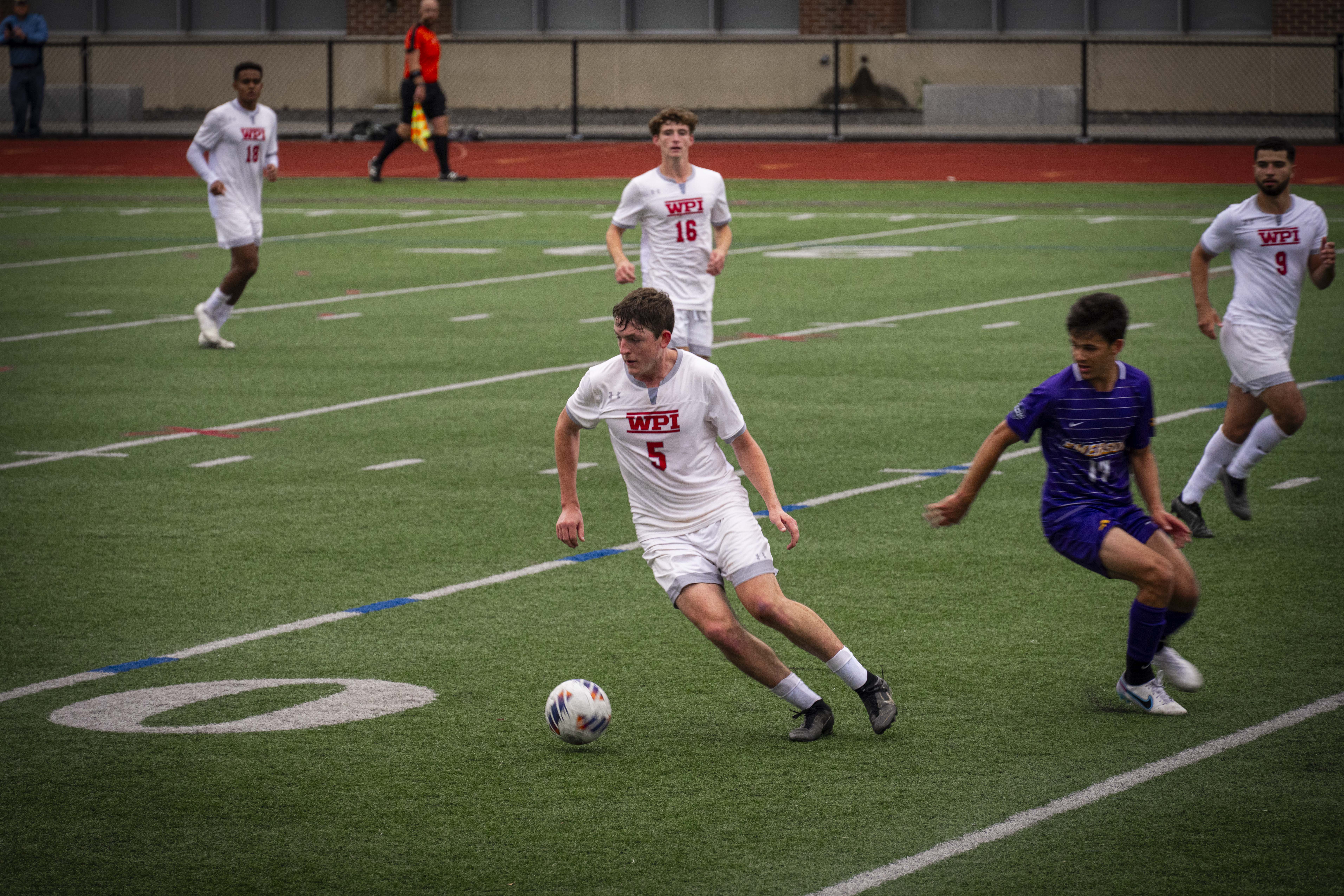 playing soccer