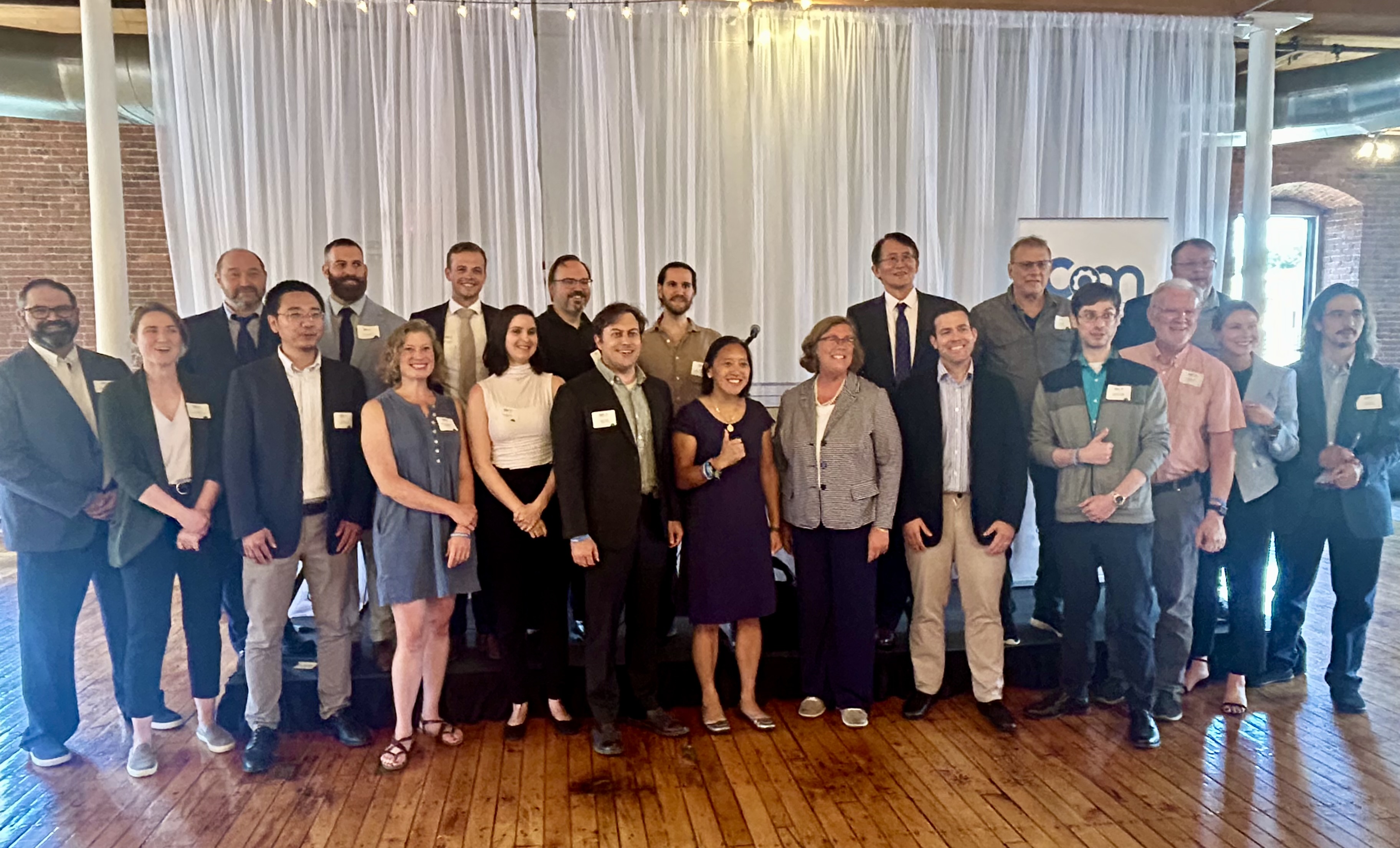Representatives of the 13 schools, organizations and companies awarded funding to support sustainable alternatives to traditional manufacturing. 