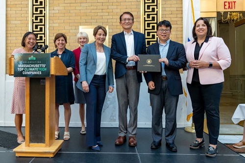 Gov. Healey honors Yan Wang of WPI at the Massachusetts State House