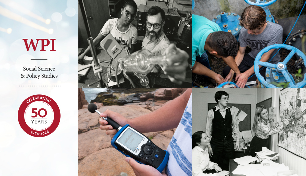 collage of four images showing students doing hands-on project work