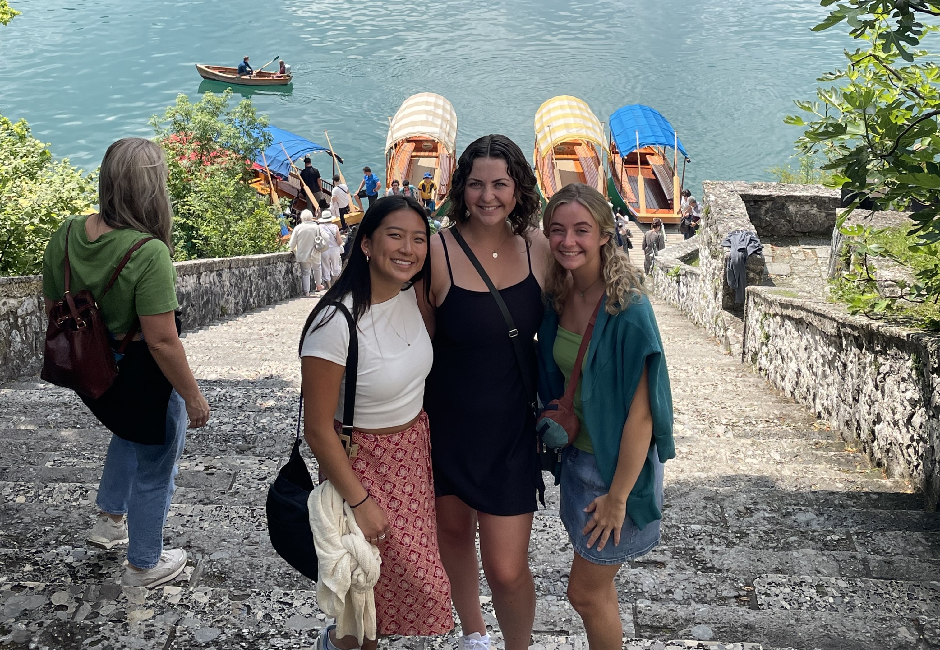Three Members of the Class of 2024 on a backpacking trip