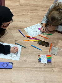 Students drawing