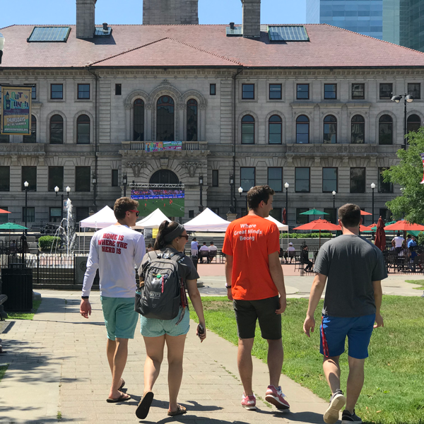 Students in Downtown Worcester
