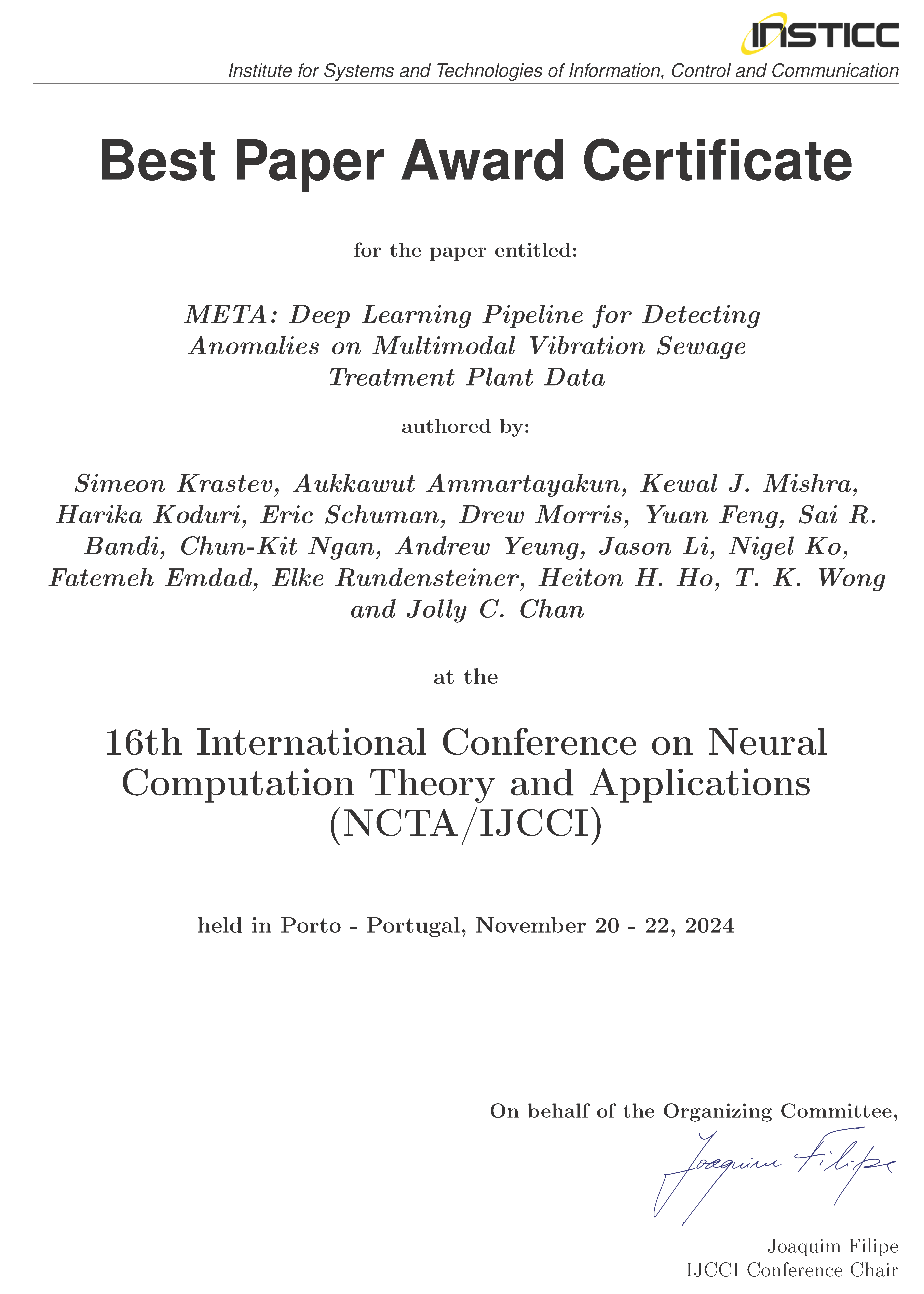 Best Paper Award