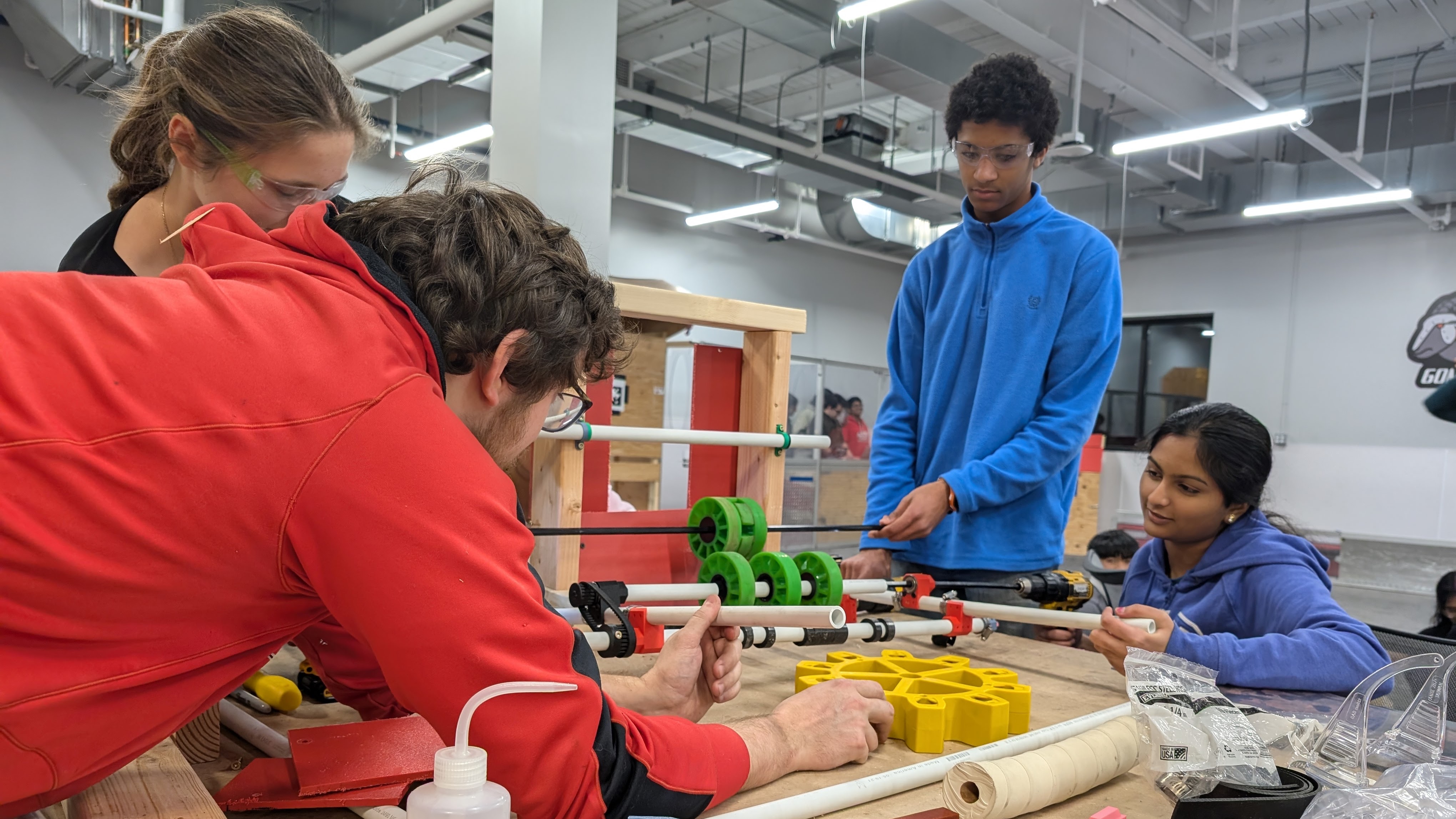 Students working