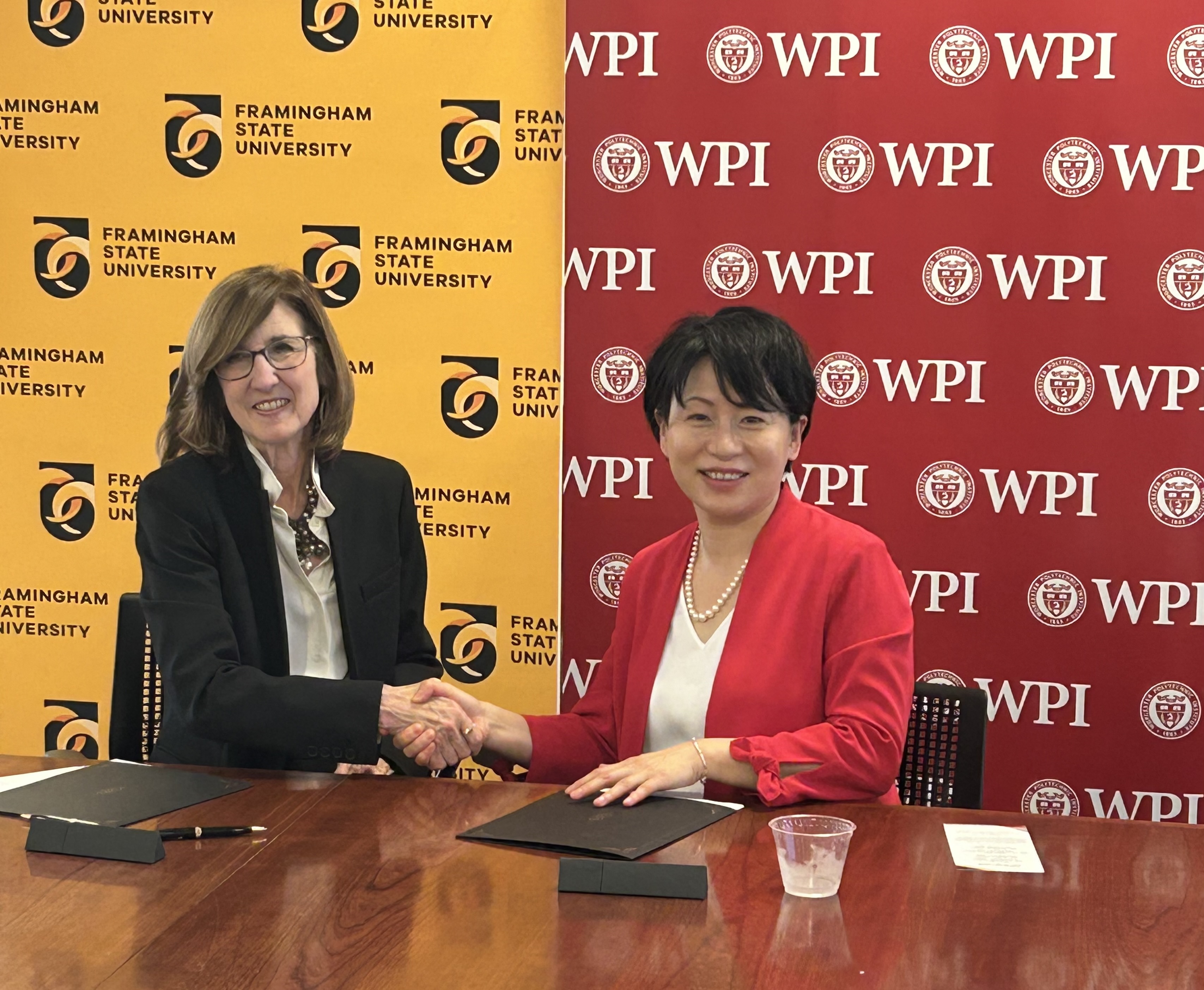 FSU President Nancy S. Niemi and WPI President Grace Wang