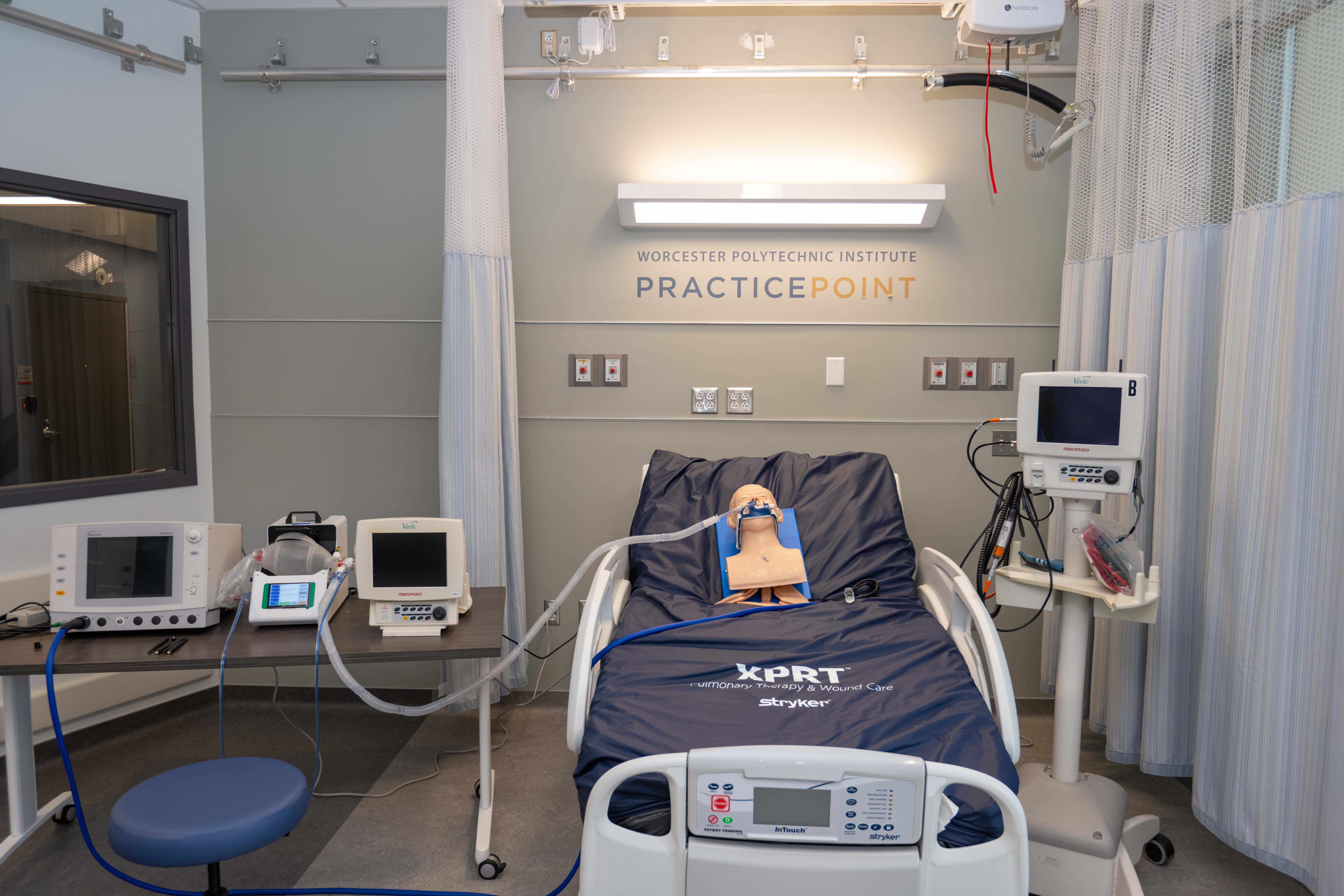 patient clinical care room with dummy