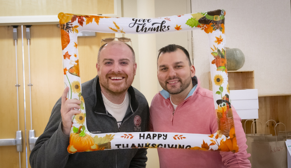 staff with blowup frame